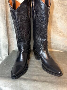 Dan Post Maria Black Napalino Leather Western Fashion Boots. New With Flaw